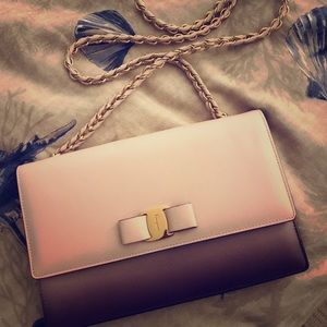 salvatore ferragamo ombré vara flap bag pink purpl